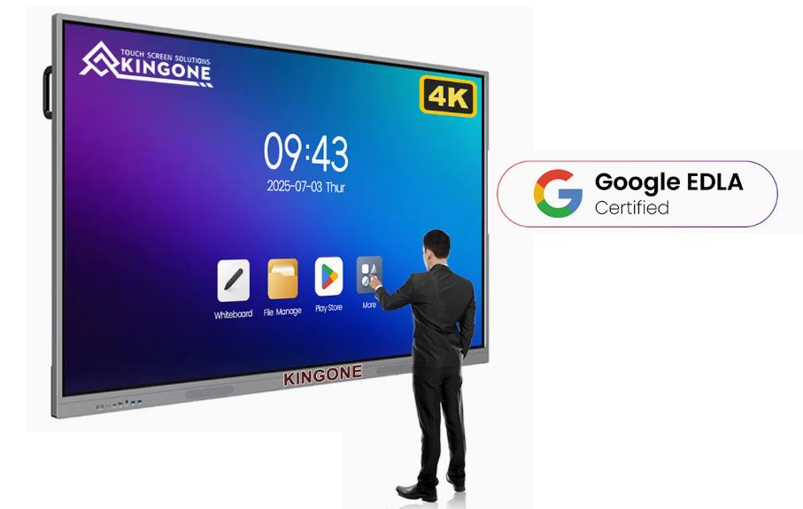 KINGONE 75" Interactive Smart Board - Android 14 – 75" 4K UHD Interactive Display interactive display